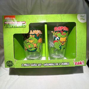 Nickelodeon Teenage Mutant Ninja Turtle 10 Oz. glass set of two Double Faced